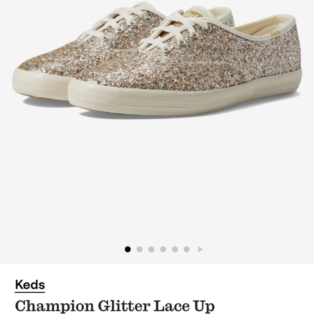 Gold Glitter Champion Lace-Up Keds